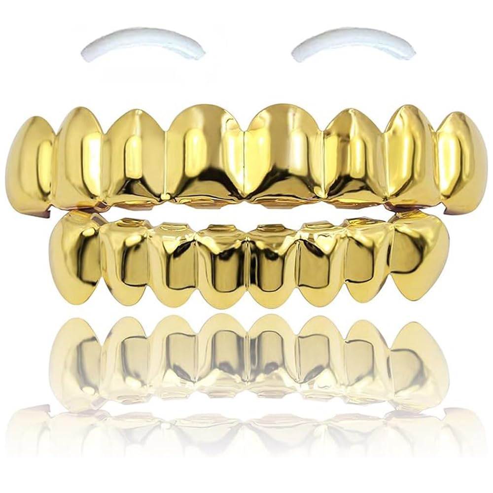 SSyang Hip Hop Dental Grills for Mouth, Braces Decoration, one size, copper, Copper — image 1