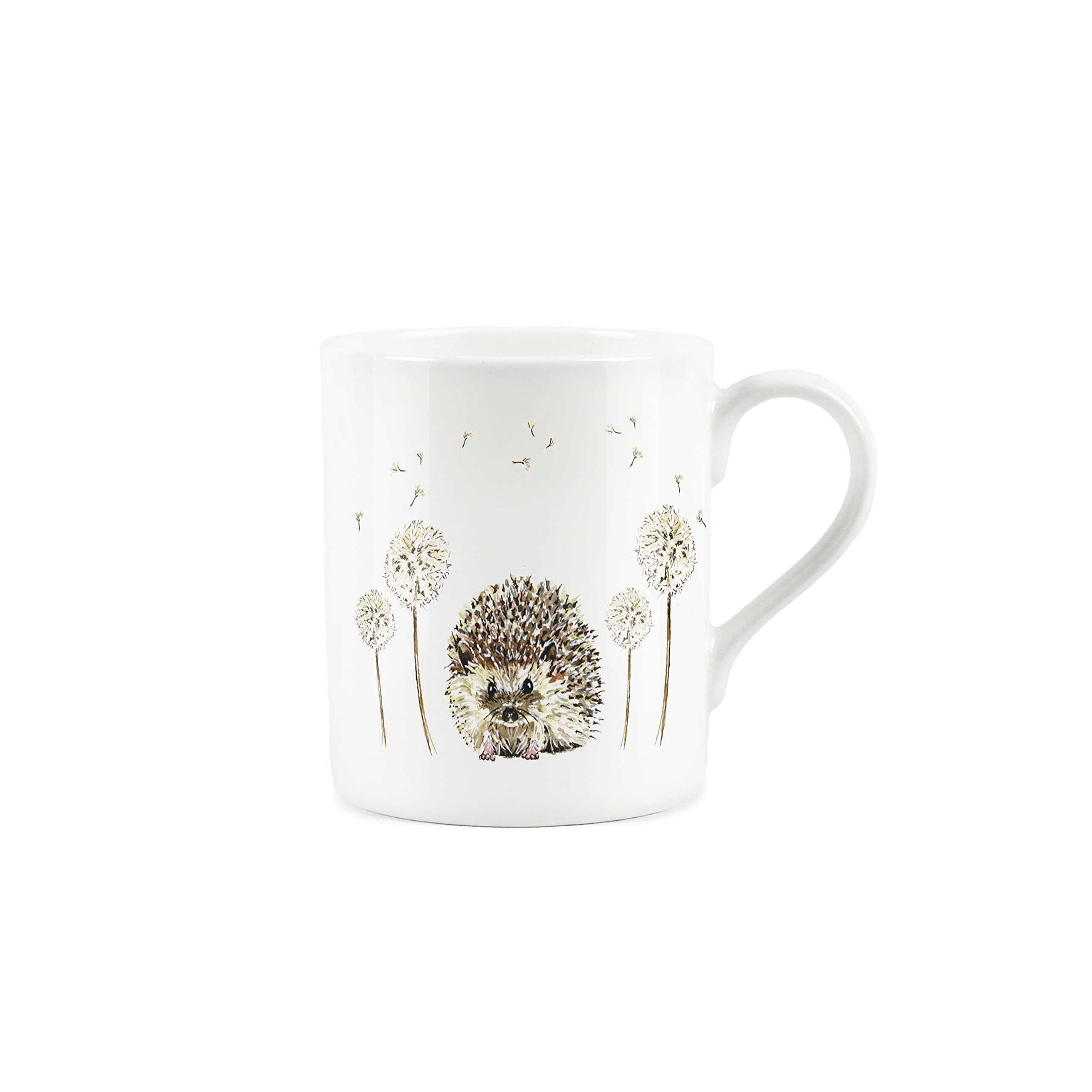 Purely Home Hedgehog Watercolour Painted Mug by Rhiannon Chauncey - Small Fine Bone China White Mug Coffee/Tea Present Gift