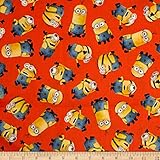 Universal Despicable Me 1 in A Minion Tossed Minions Orange Fabric By The Yard