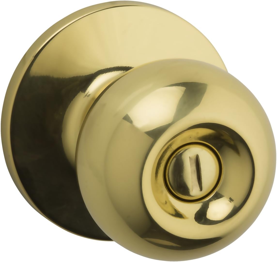 Weiser Regina Knob for Bedroom/Bathroom, Interior Door Handle, Brass