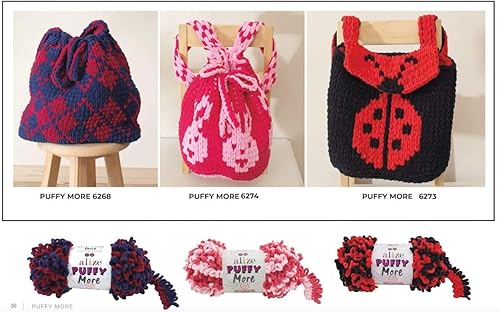 Alize Puffy Loop Yarn - 3 Skeins Super Bulky No Needle Knitting Yarn