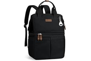 Maelstrom Cooler Backpack, 36 Cans Insulated Backpack Cooler, Soft Leakproof Double Deck Cooler Bag, Lightweight Lunch Backpack for Men & Women,Perfect for Beach Travel, Camping & Work-Black