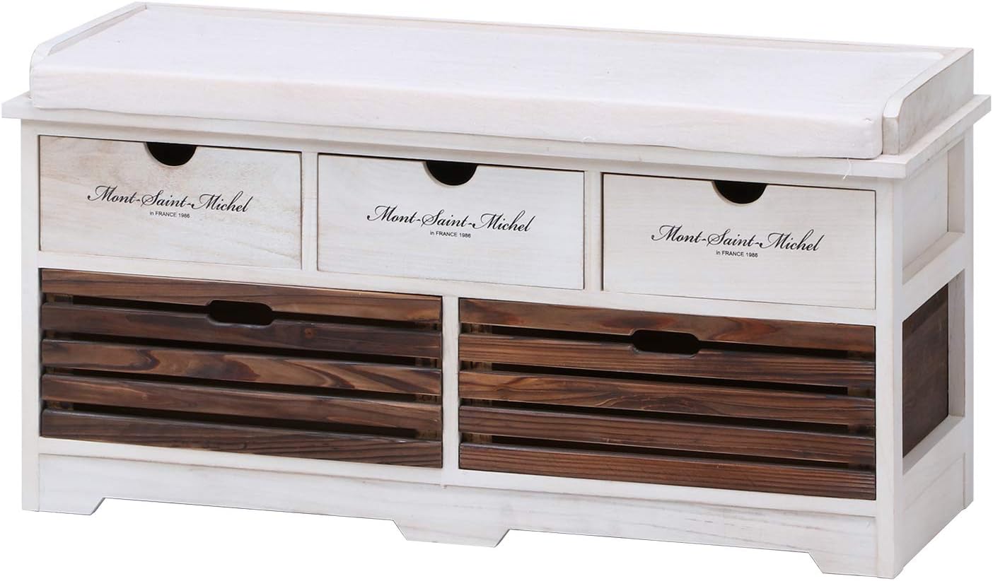 収納付きのカフェ風ダイニングベンチ