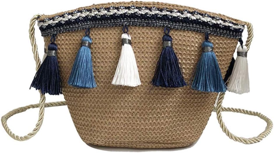 Boho Bag,Fashion Tassels Woven Women Casual Travel Crossbody Single Shoulder Bucket Bag By Catkoo