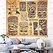 Tapestry Artwork Wall Hanging Hawaiian Tribal Tiki Mask Sculpture Polynesian Totem Tribe Island Design Maya Home Decor Tapestries Decorative Bedroom Living Room Dorm 60×60 Inches DBZY241