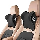 Nastravail 2 Pack Car Headrest Pillow for Neck Support, Soft Car Neck Pillow for Driving with Adjustable Strap and Removable Cover, Universal Fit Headrest Car Pillow