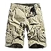 OCHENTA Men's Cotton Lesuire Multi Pockets Cargo Shorts