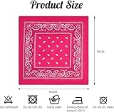 Aomig Bandana Head Scarf Rose Red Paisley Unisex Multi-Use Headwrap 73x36cm view 2