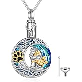 925 Sterling Silver Urn Necklace for Ashes, Cross/Sunflower/Dragonfly/Teardrop/Sea Turtle Locket Memorial Necklaces Keepsake Cremation Jewelry with Filling Tool for Animal Human Ashes