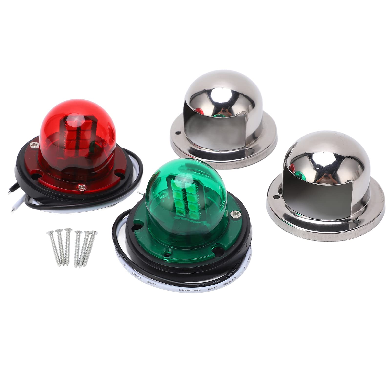 TKSE Boat Navigation Light, Stainless Steel Yacht Light 12V LED Marine Boat Yacht Red Green Bow Navigation Light for Boats Boat/Yacht Spare Parts
