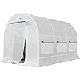 Quictent 12x6.6x6.6 FT Greenhouse for Outdoors, Heavy Duty Large Garden High Tunnel Walk-in Green House, Portable Winter Hot House with PE Cover Zipper Screen Door & 6 Screen Windows, White