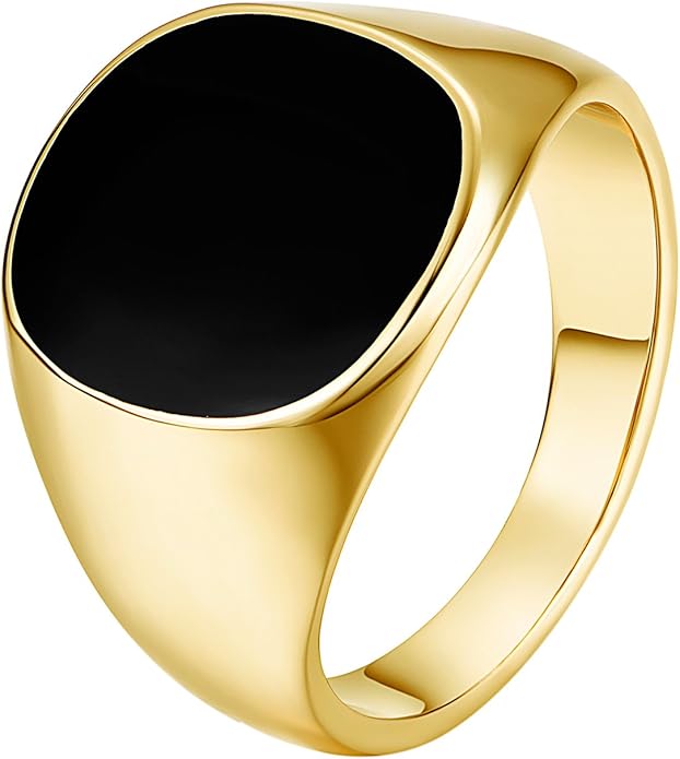 Buy Yoursfs Black Enamel Onyx Ring for Men Gold Plated Fashion Men's Jewelry Ring (Size Buy Yoursfs Black Enamel Onyx Ring for Men Gold Plated Fashion Men's Jewelry Ring (Size