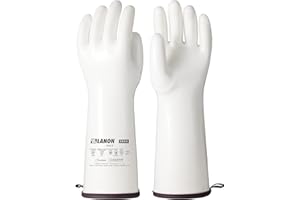 LANON 15" Liquid Silicone Heat Resistant Oven Gloves, Food Grade, CoralAir Liner, Waterproof, Kitchen Mitts for Baking, Cooki