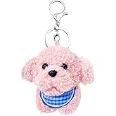 Poodle Plush Keychain – Funny Puppy Keyring Charm for Women, Men, Kids | Car Key Handbag Purse Backpack Decor & Birthday Gift