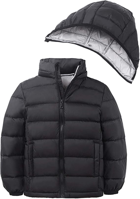 Kids Puffer Jacket Boys Girls Hooded Down Coat Puffer Jacket