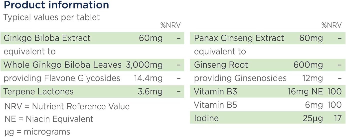 Healthspan Ginkgo & Ginseng Cognitive Support, 120 count (Pack of 1) - Image 4