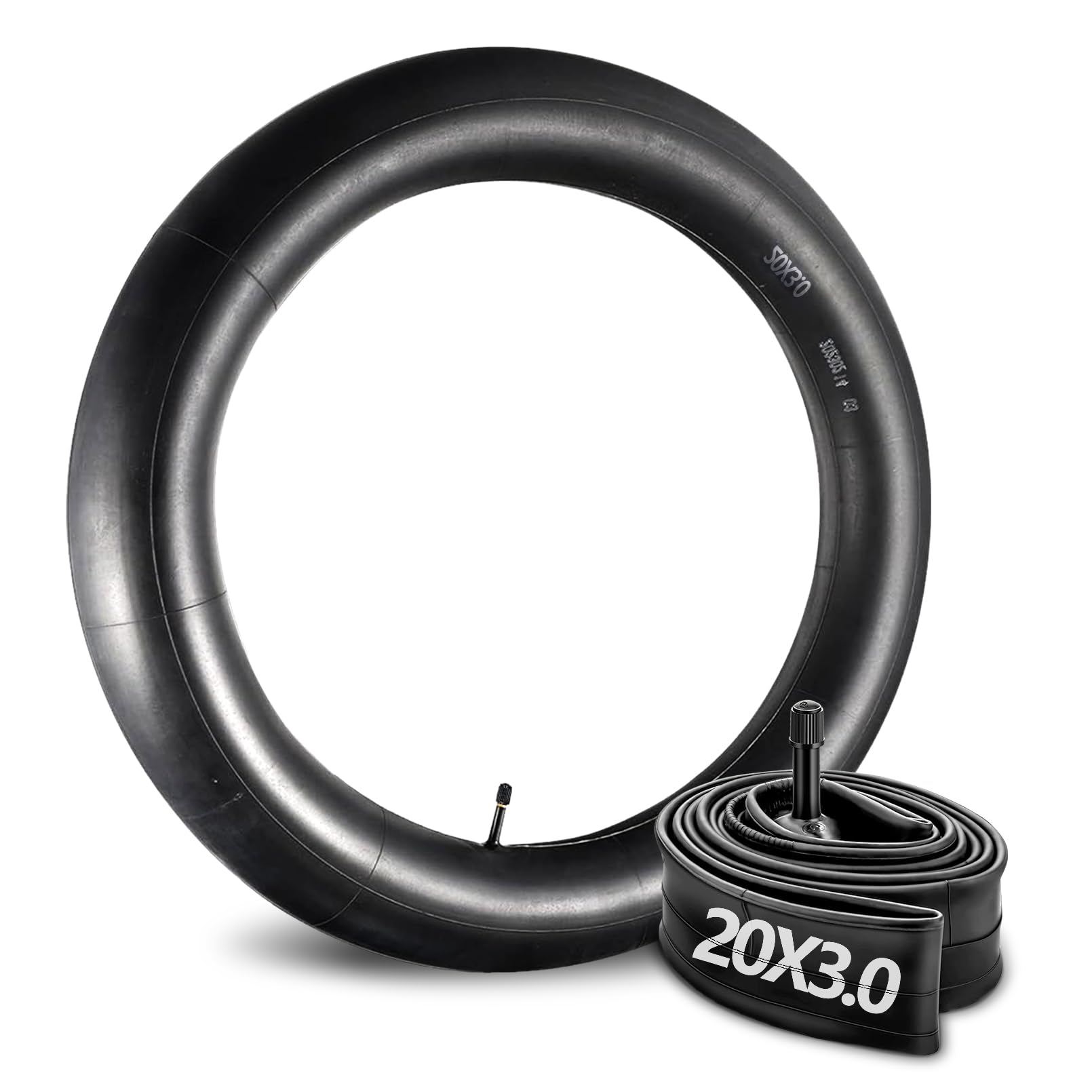 RainFlowwer 2 Pack Fat Tyre Bike Inner Tubes,20 x 3.0 AV32mm Schrader Valve for Mountain Bike Electric-Bike (Inner Tube-20x3.0)