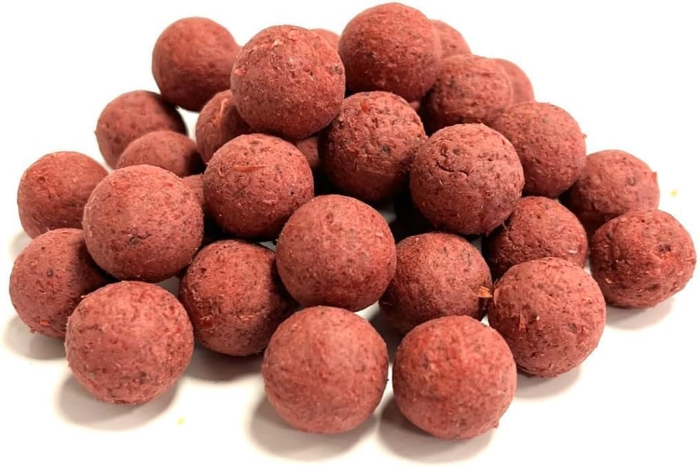 MALTBYS' STORES 1904 LTD Strawberry Boilies 15mm 500g Shelf Life Fishing Bait SMCB