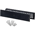 Steinberg14 Black Door Vent Cover 17.7x3.6 inch with Screws - Plastic Ventilation Grill - Door Vents for Interior Doors Two Sided - Door Louver Vent - Door Return Air Vent with Screws