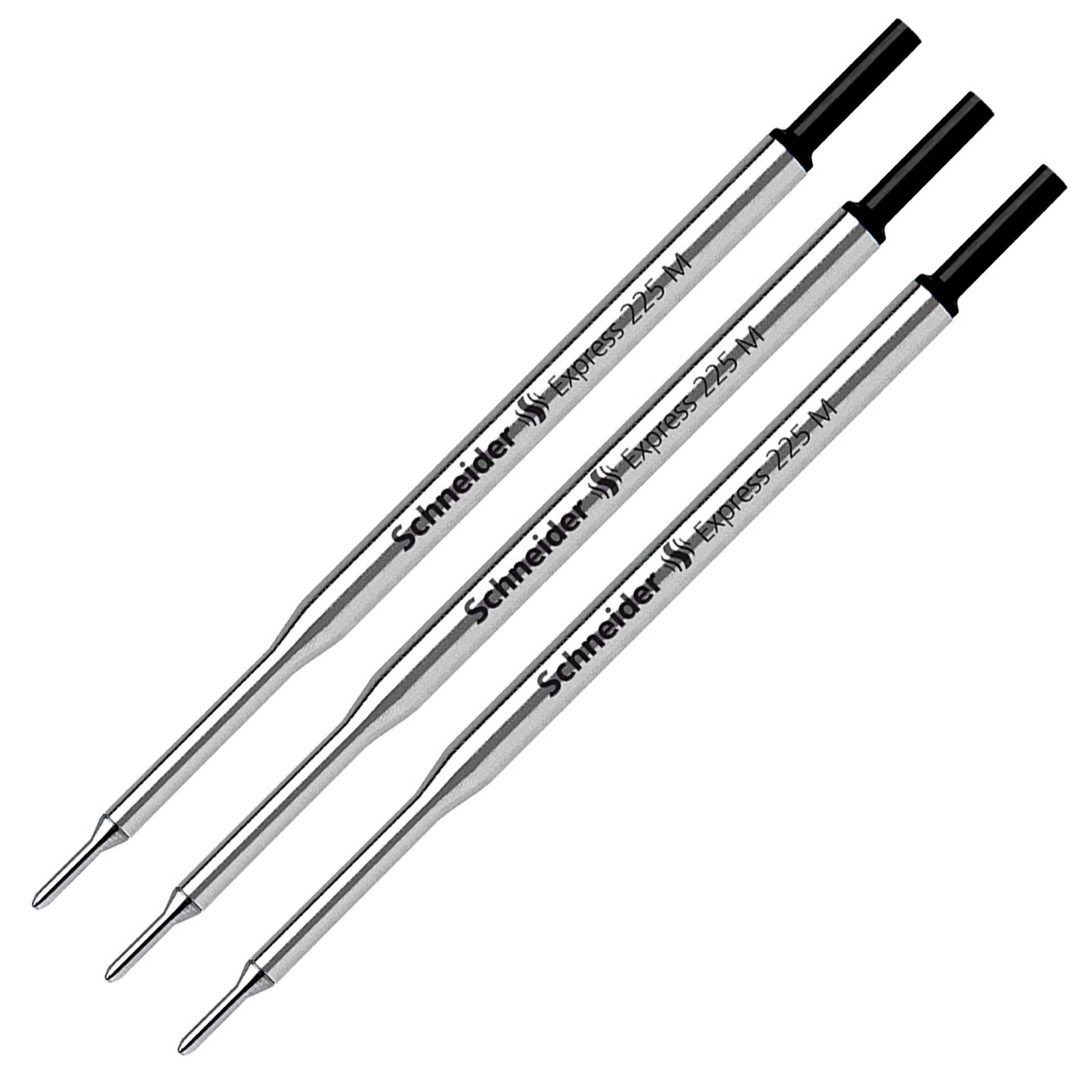 Schneider Express 225 Pack of 3 Refills Medium Tip, Black