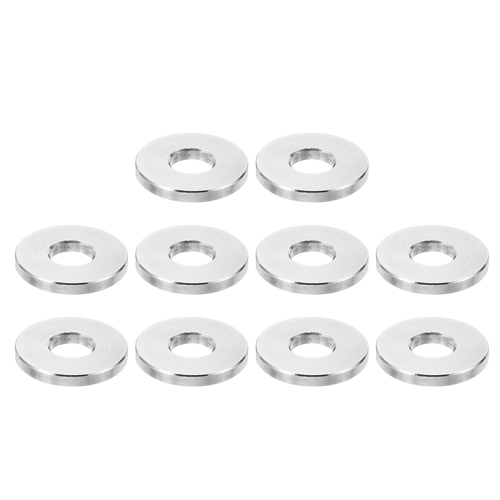 PATIKIL M6 Stainless Steel Spacers, 10 Pcs Metal Spacer Stainless Steel 6.2mm ID x 16mm OD x 2mm L Spacer Screw Standoff Round for 1/4" or M6 Screw Bolts