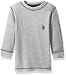 U.S. Polo Assn Little Boys' Long Sleeve Thermal Solid Pullover Shirt, Light Heather Gray, 5/6