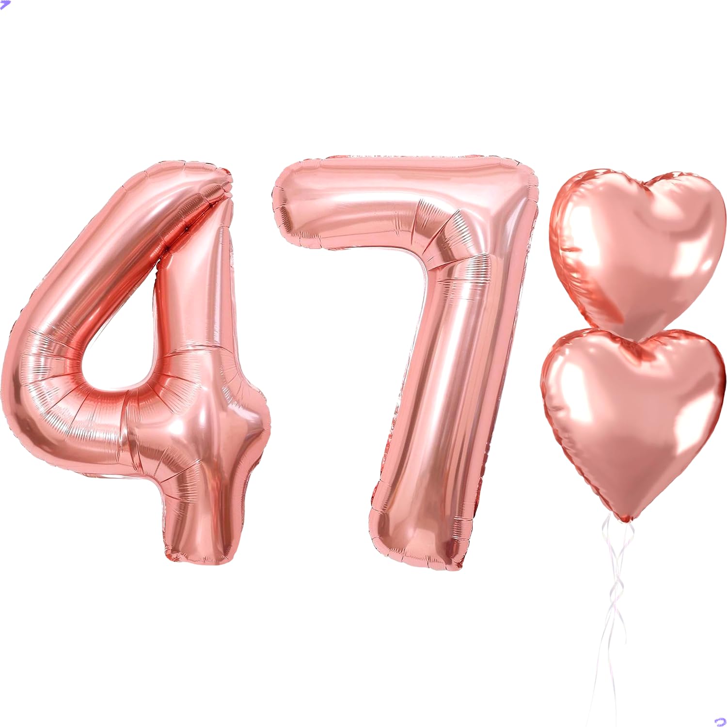 Photo 1 of 40 inch Rose Gold Birthday Balloons for Women, Number 47 74 Balloon Happy Birthday Decorations for Women Rose Gold Woman 47th 74th Birthay Party Decorations Balloon for Her Hotel Room Wall Decor