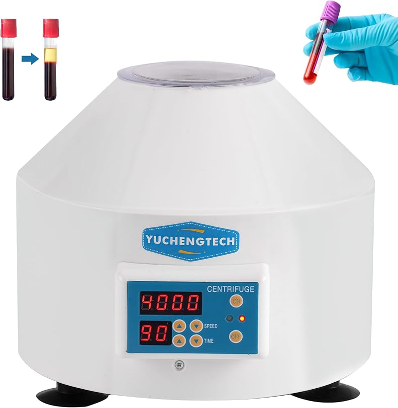 YUCHENGTECH 20ml x6 Digital Lab Centrifuge 4000RPM 0-90min Timer Benchtop