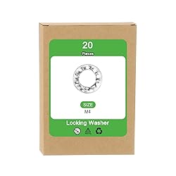 uxcell M4 20Pcs Internal Tooth Washers, 304