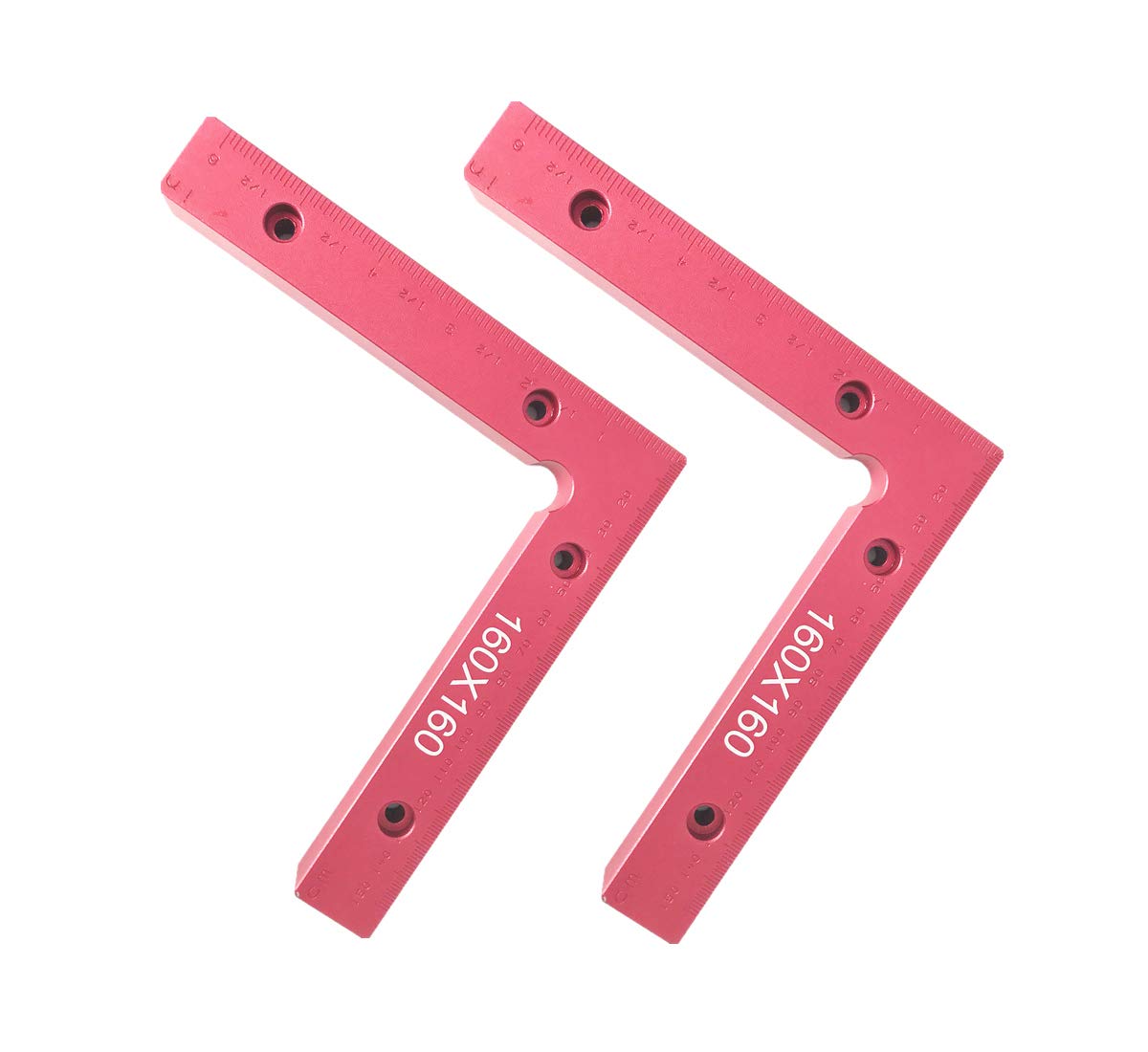 Longer Version 6" X 6" Woodworking Right Angle Clamps Carpenter Tool 90 Degree Positioning Clamping Square Aluminium Alloy Pack of 2 (6")