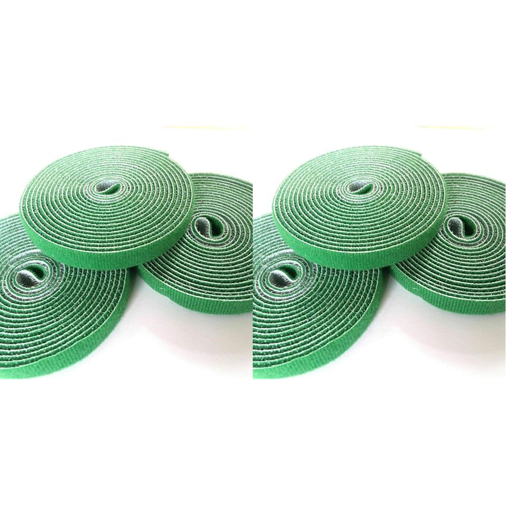 G4GADGET 3 Tie Tape Plant Ties 2.5 Meters 1cm Thick Hook & Loop Garden Supports bamboo cane support Wrap (Pack of 2)