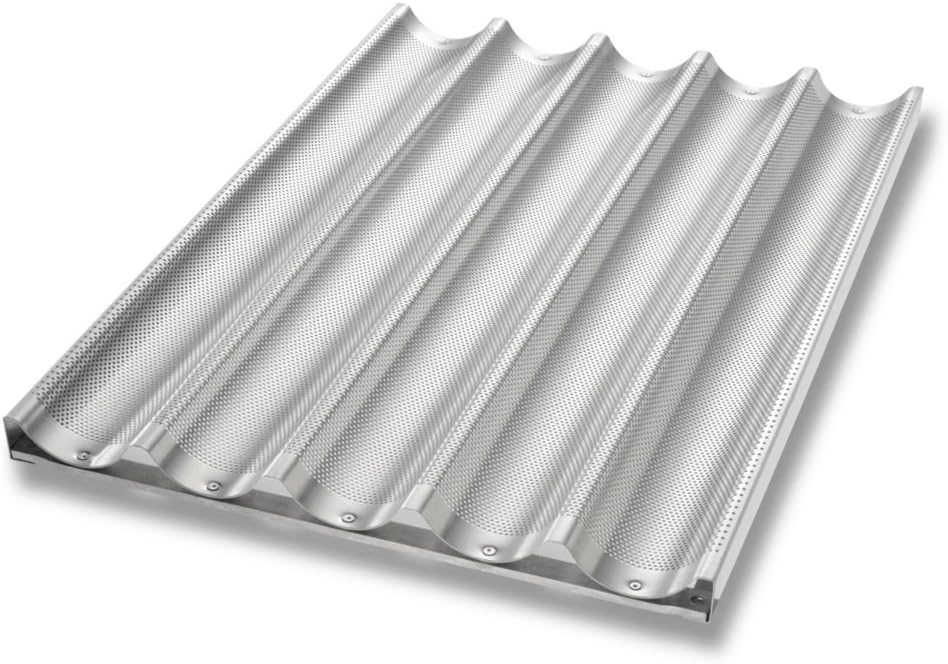 Chicago Metallic Uni-Lock Perf. Aluminum 5-Mold Baguette Pan