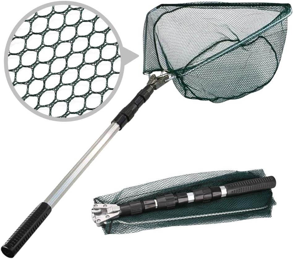 HEYOMART Fishing Landing Net Telescoping Foldable 1.3m Aluminum Handle
