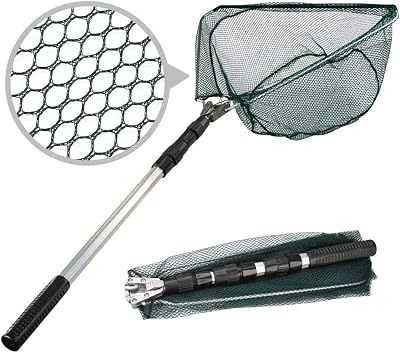HEYOMART Fishing Landing Net Telescoping Foldable 1.3m Aluminum Handle