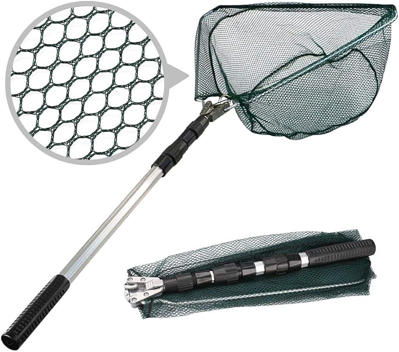 HEYOMART Fishing Landing Net Telescoping Foldable 1.3m Aluminum Handle