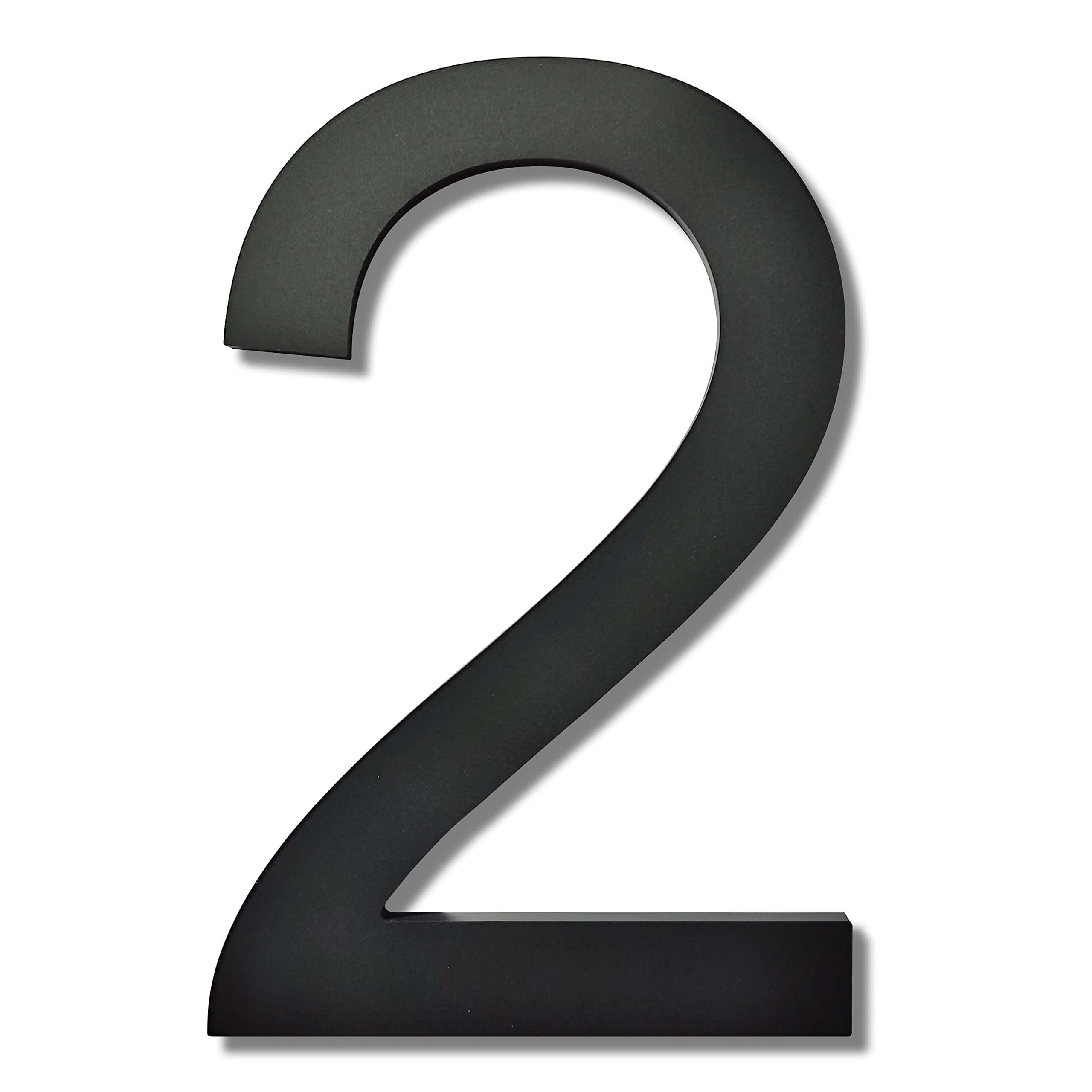 Ywonoby 8 Inch House Numbers for Outside-Large Modern 3D Floating Door Numbers-Weatherproof and Easy to install-Matte Black Acrylic Number (2)