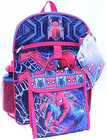 Marvel Spiderman Kids 5pc Backpack School Set