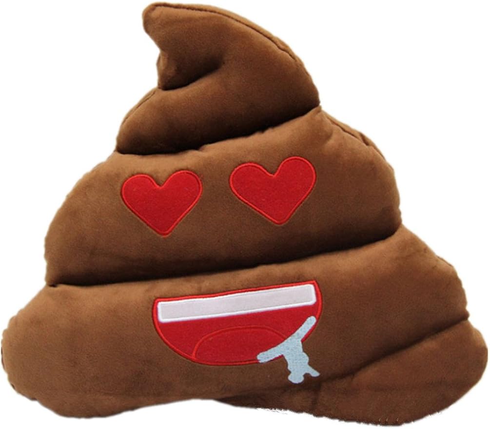 Deepon Stuffed Pillow Cushion Emoji Poop Stool Shaped Smiley Face Doll
