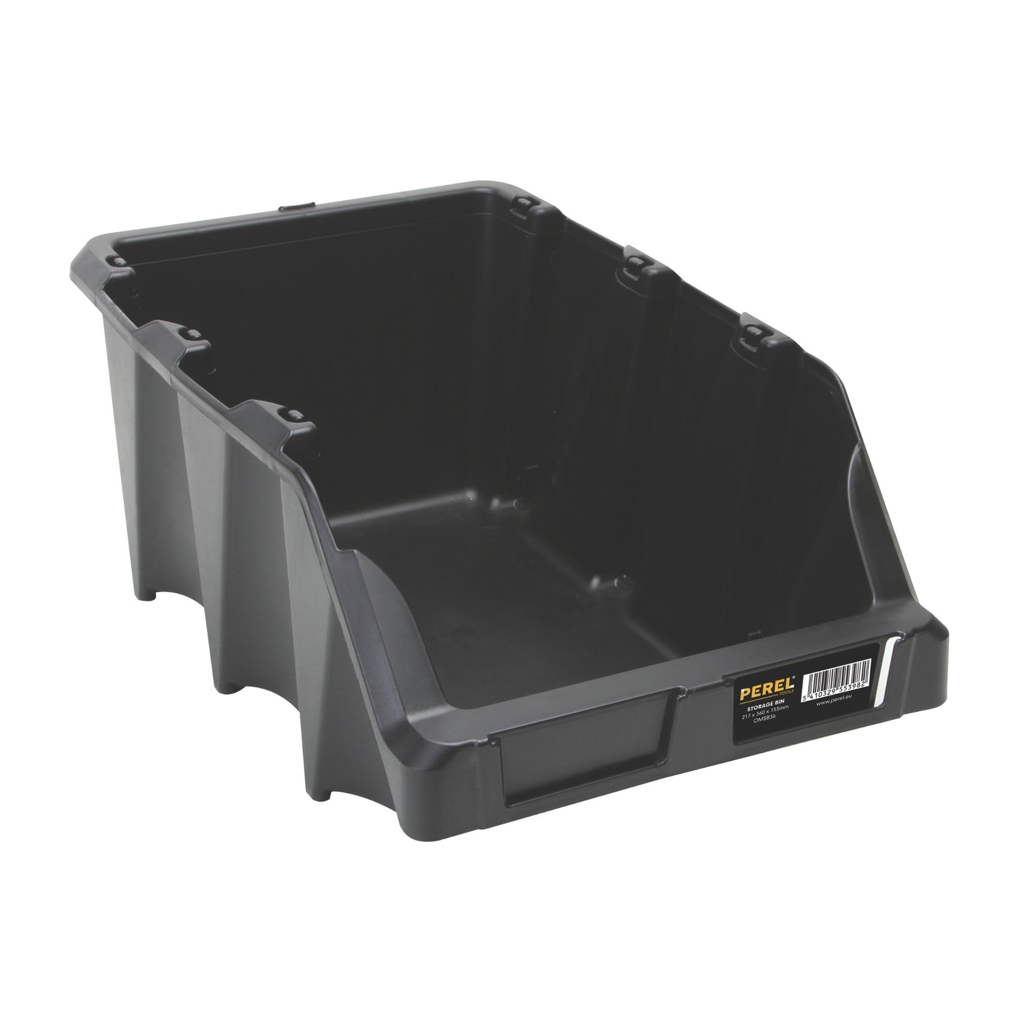 Perel OMSB36 Warehouse Storage Bin, 217 x 360 x 155 mm, Black