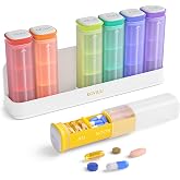 KOVIUU Weekly Pill Organizer 3X a Day, Large Daily 7-Day Pill Box, White | Detachable Pill Case with 3 Compartments | Travel Pill Container Holder for Vitamins, Supplements, Medications | BPA-Free