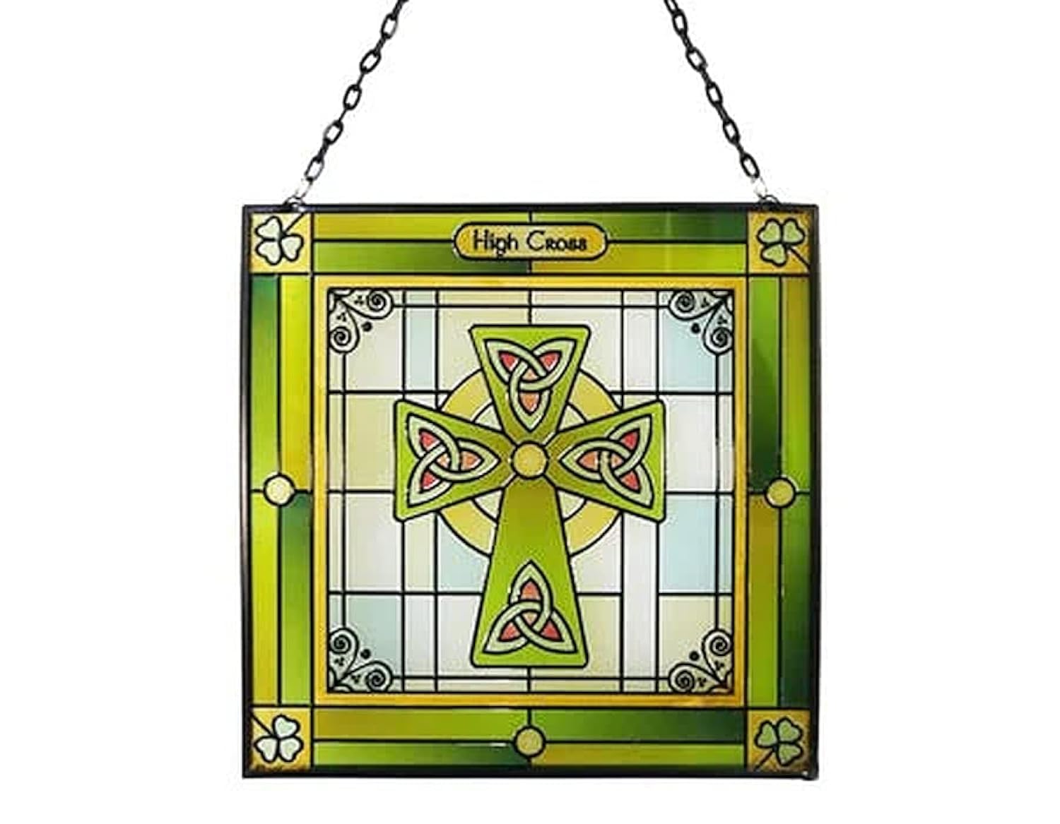 Celtic Cross of Light Stained Glass Plaque