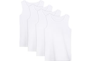 Poroka 4 Pack Toddler Tank Top Boys Cotton Tank Undershirt Kids Sleeveless Undershirts Soft Round Neck Tank Tops
