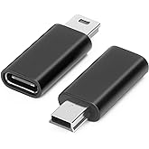 AIYEEN USB C to Mini USB Adapter (2 Pack), USB-C Female to Mini USB Male Adapter, Aluminum Alloy Data Adapter, Compatible wit