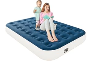 HikerSKY Full Air Mattress with Built in Pump,10" Blow up Air Bed, 2 Mins Quick Self-Inflation/Deflation, Foldable Inflatable Mattress for Home/Travel, 10'' Full Blue