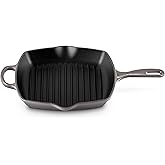 Le Creuset Enameled Cast Iron Signature Square Skillet Grill, 10.25", Oyster
