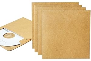 MOLLENSIUER 25Pcs Brown Kraft Paper CD DVD Sleeves Retro DVD Envelopes Cardboard Storage Cases Keepers Holder for CD/DVD Packaging or Store
