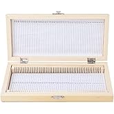 50PCS Biology Glass Prepared Microscope Slides Specimens Wooden Slide Storage Box Case Biology Slide Holder Scientific Micros