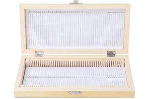 50PCS Biology Glass Prepared Microscope Slides Specimens Wooden Slide Storage Box Case Biology Slide Holder Scientific Micros