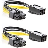 CableCreation Pcie Cable, 6 Pin Pcie Adapter to 8 Pin Pcie Cable, 2-Pack 6-pin to 8-pin PCIe Express Power Adapter Cable, 4 I
