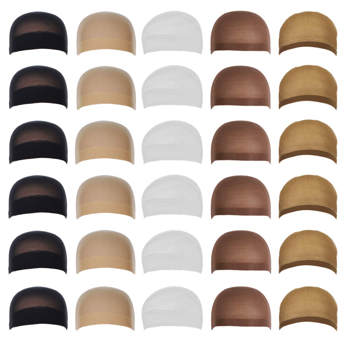 Stocking Wig Caps, DEPHNARSA 24pcs Stretchy Nylon Wig Caps Stocking Caps For Wigs Wig Caps For Women Man (Mix)